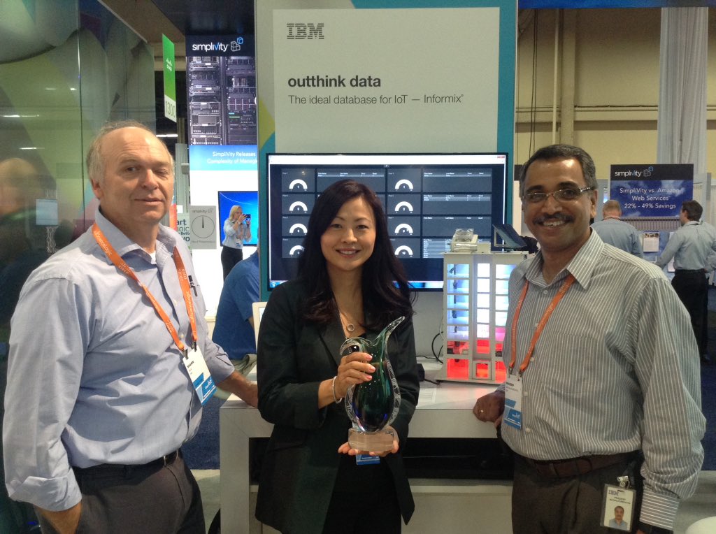 Inhi Cho Suh with the trophy along side Shawn Moe (left) and Pradeep Muthalpuredathe (right) - Source Twitter